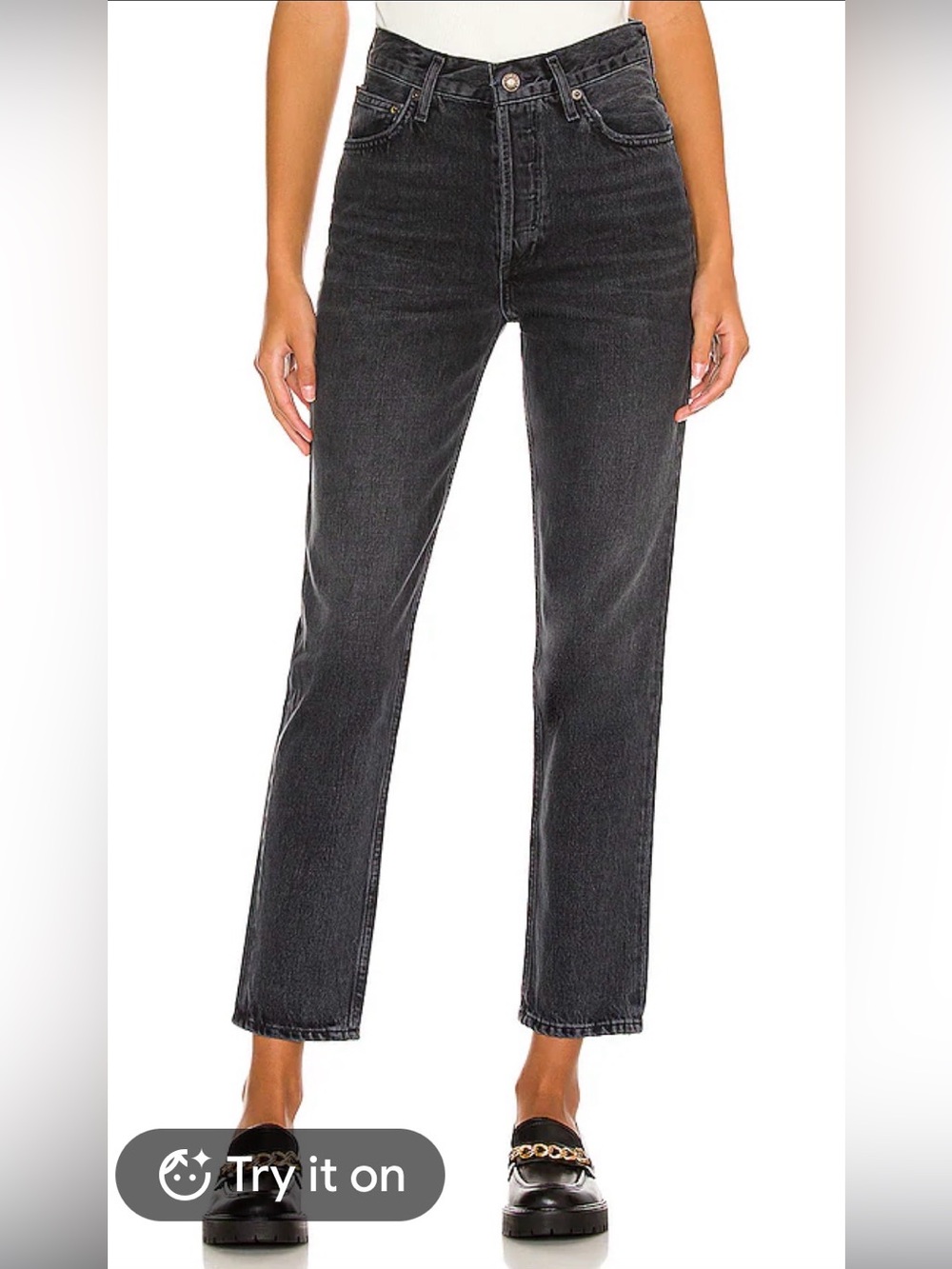 AGOLDE Black Wash FEN High-Rise Jeans Size 28